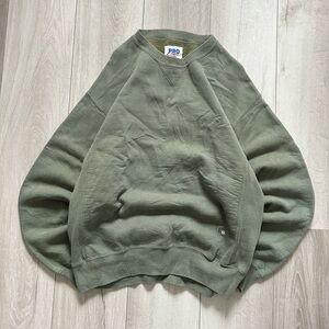 Vintage Made In USA Pro Cotton Light GreenRussell Blank Crewneck